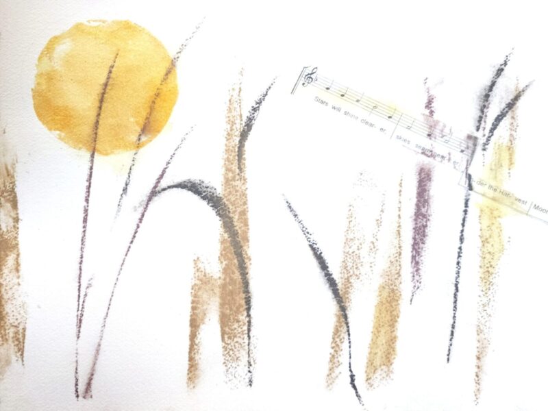 farbige-kohle-zeichnung-mond-halme